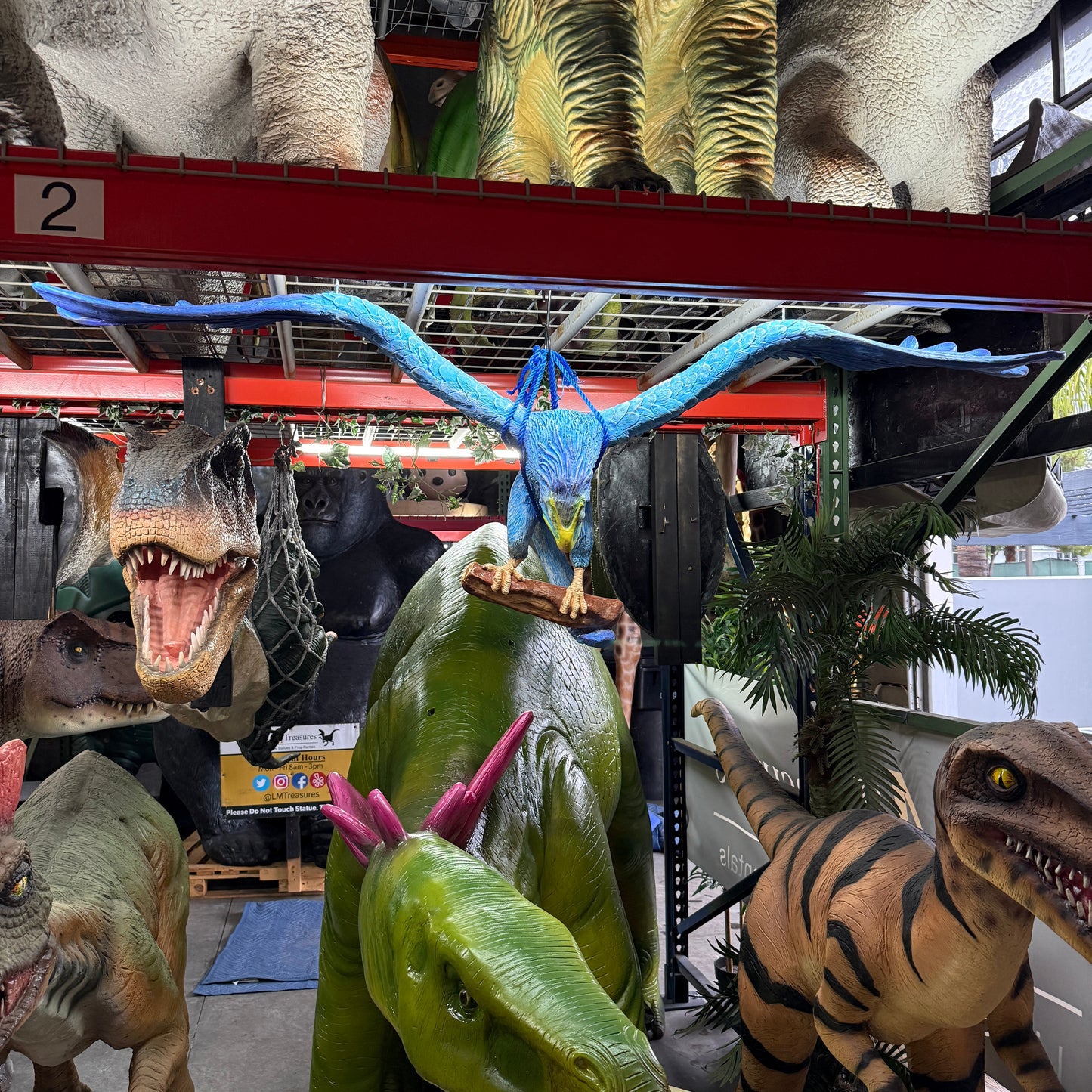 Colorful Bird Dinosaur Archeopteryx Statue
