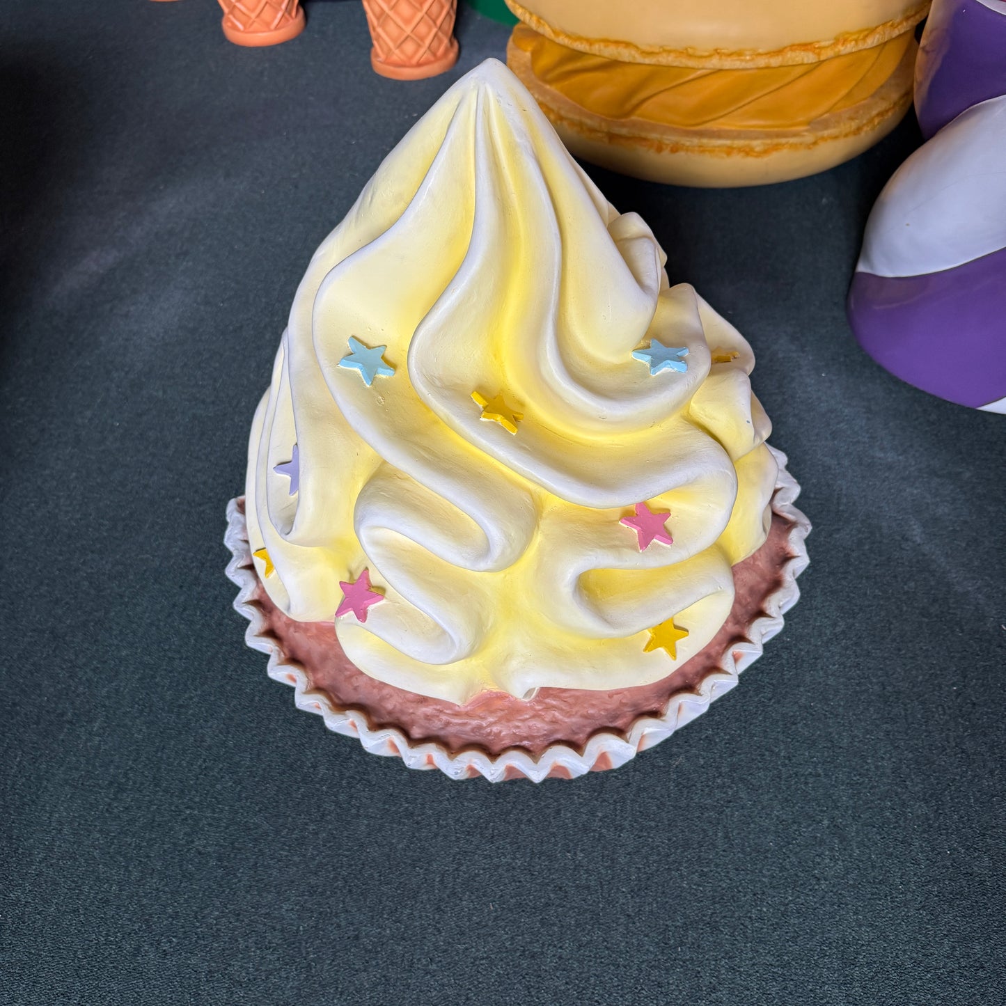 Yellow Cupcake Statue With Stars