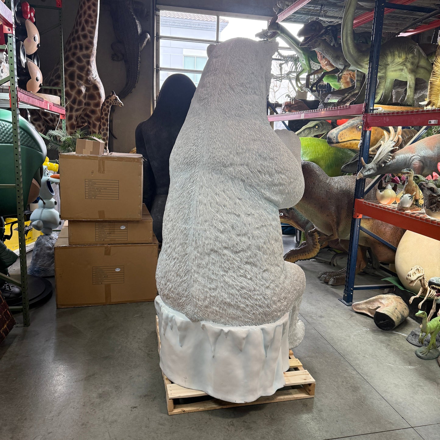 Polar Bear Chair Photo Op Statue A0765-R140-PT