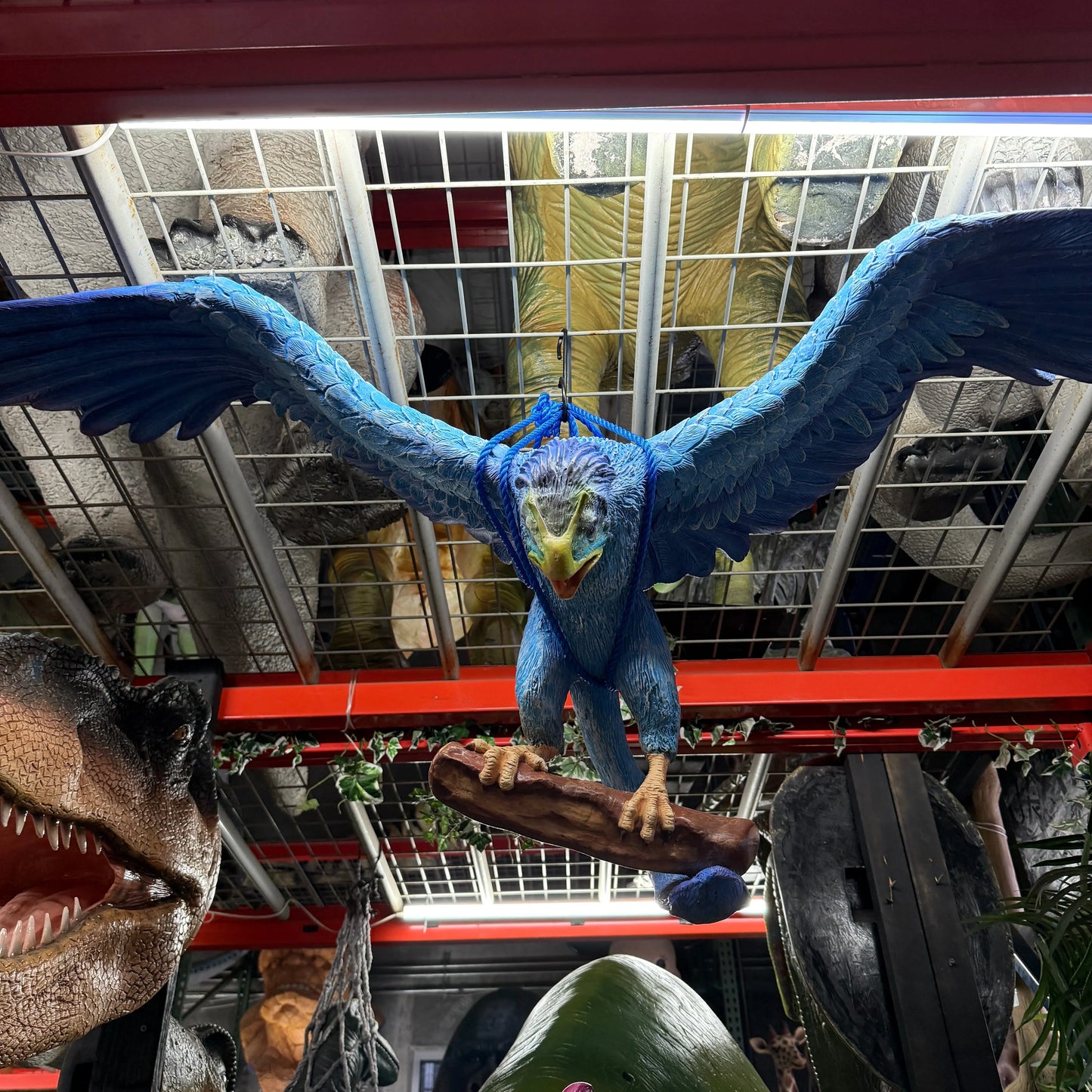 Colorful Bird Dinosaur Archeopteryx Statue A0031-R371-PT