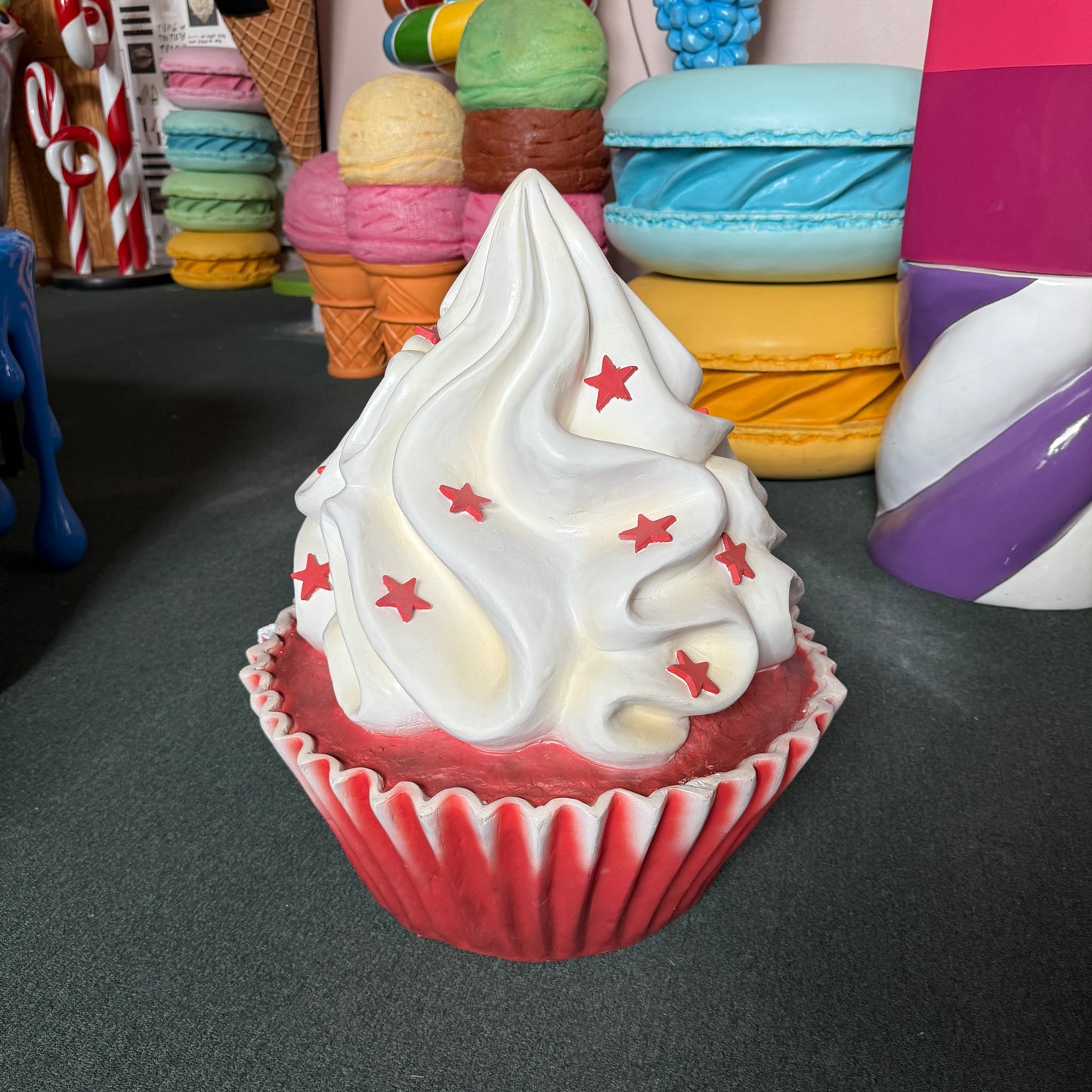 Red Velvet Cupcake Statue With Stars