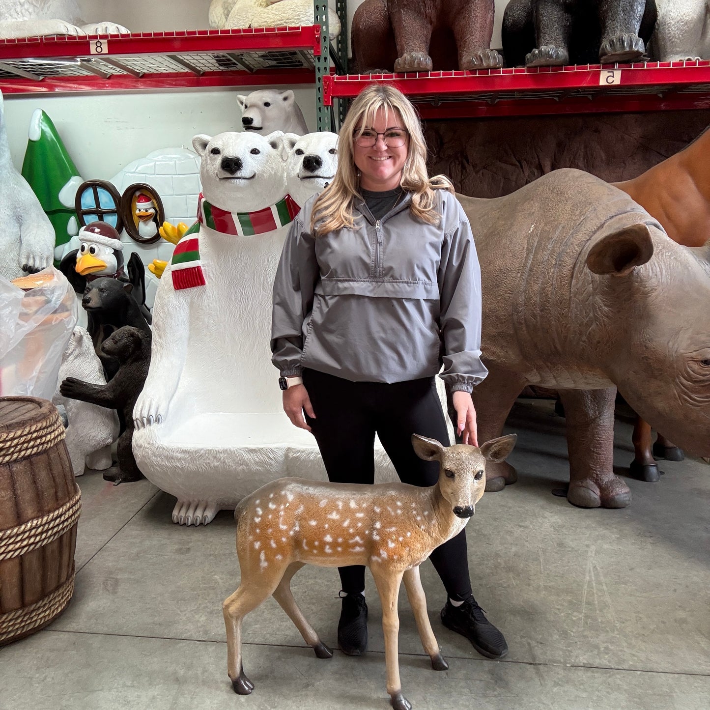 Deer Fawn Life Size Statue