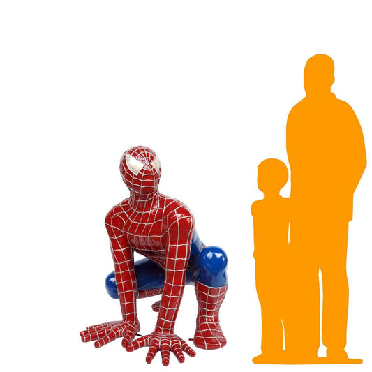 Sticky Super Hero Squatting Life Size Statue