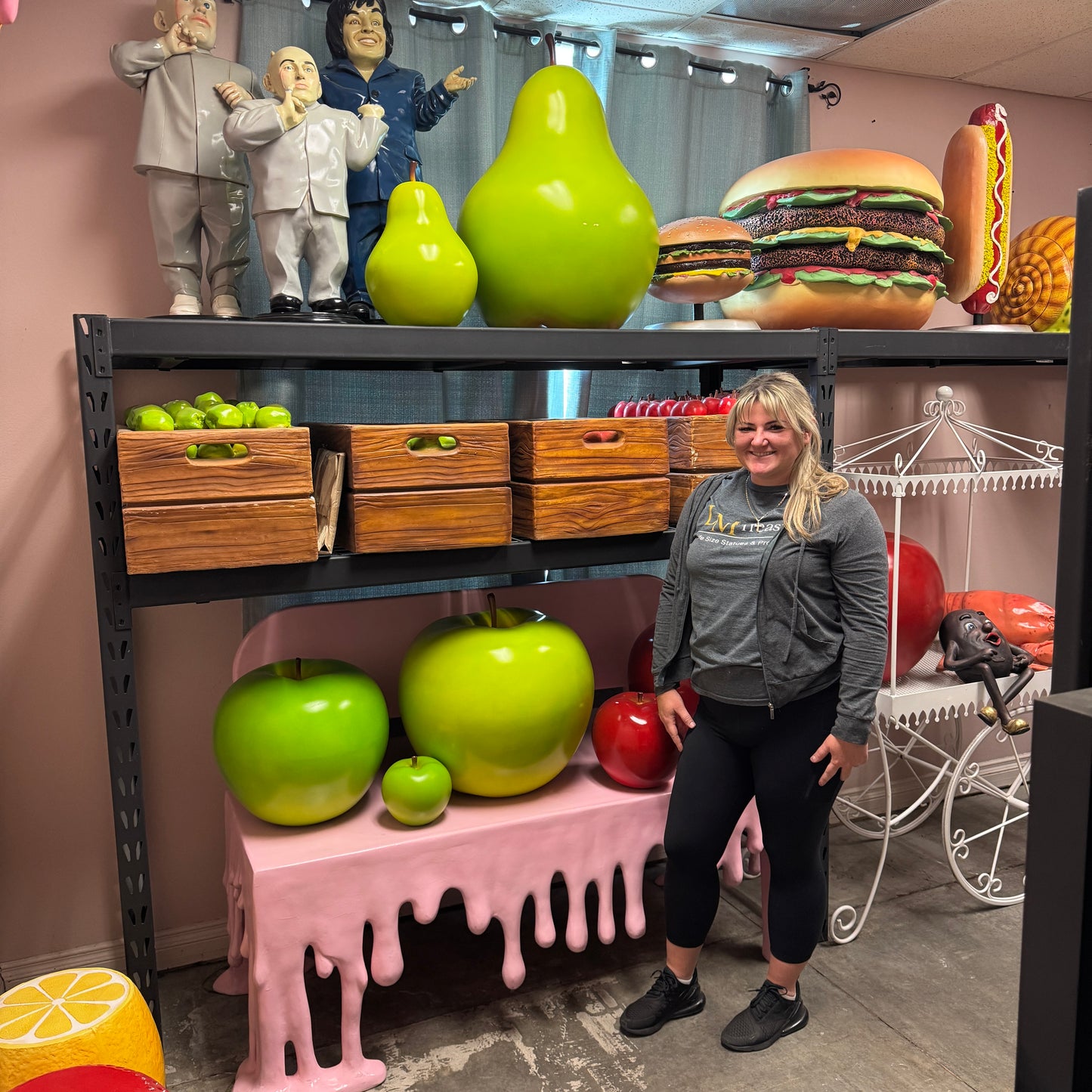 Large Green Apple Statue