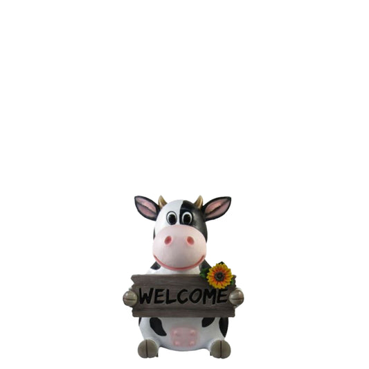 Cow Table Top Welcome Statue