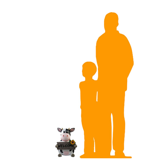 Cow Table Top Welcome Statue