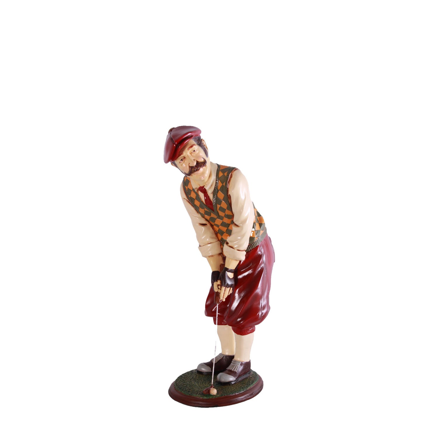 Golfer Aiming Small Statue