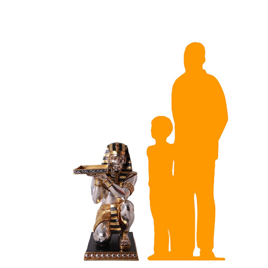 Egyptian Kneeling King Tut Table Statue E0088-HFKTT-H