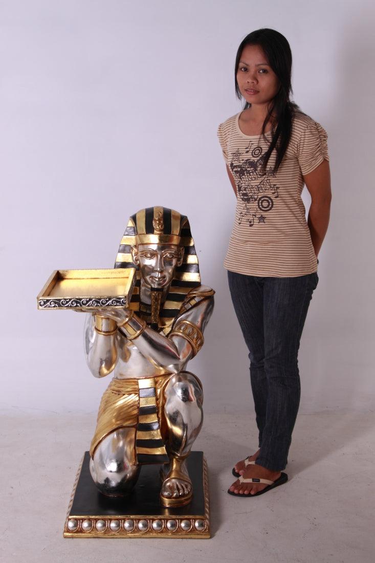 Egyptian Kneeling King Tut Table Statue