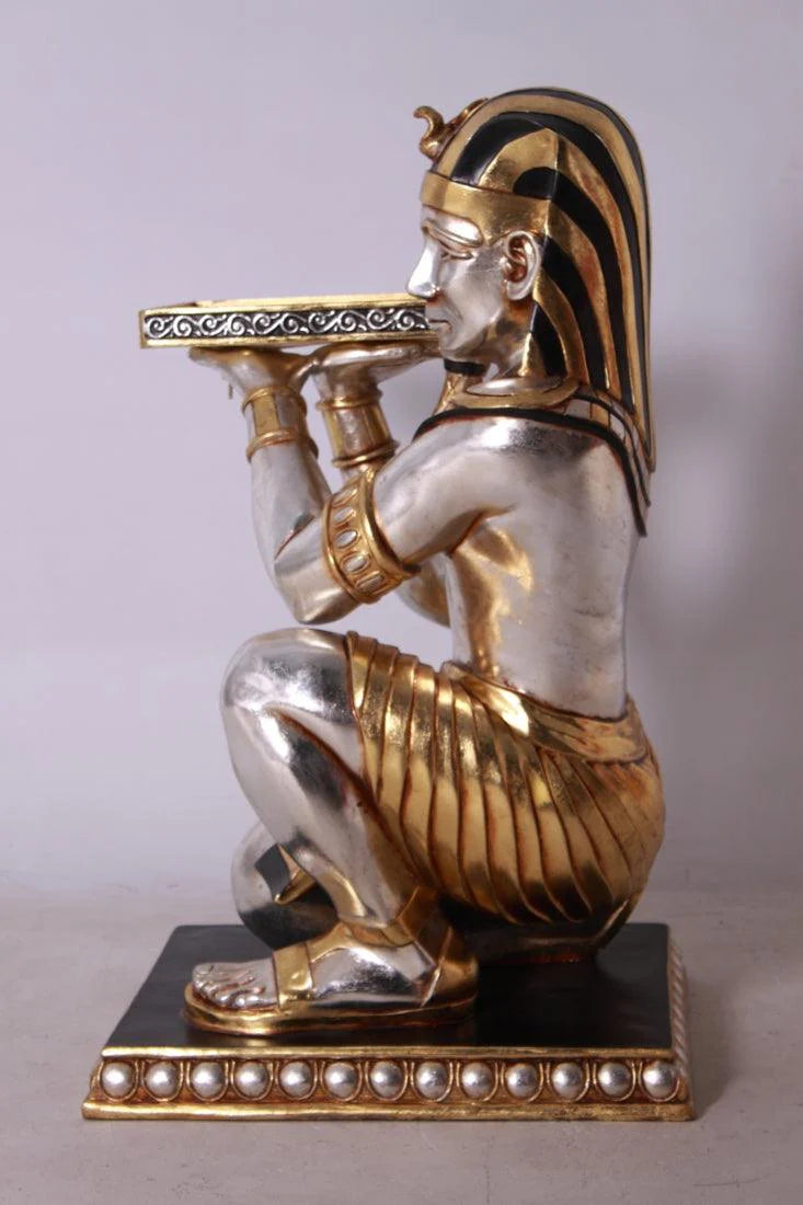 Egyptian Kneeling King Tut Table Statue