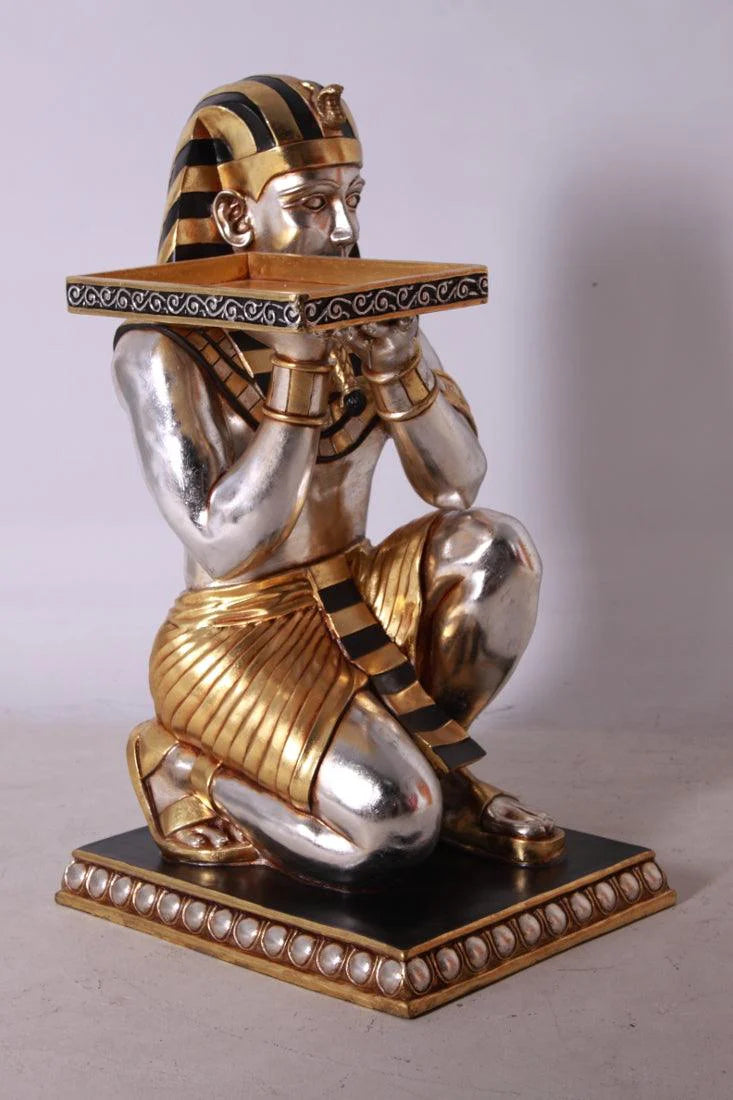 Egyptian Kneeling King Tut Table Statue