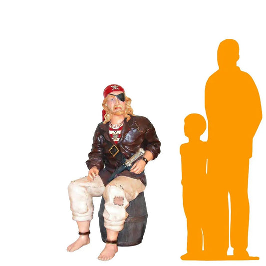 Pirate Sitting On Barrel Life Size Statue LS347-HFSP6-H