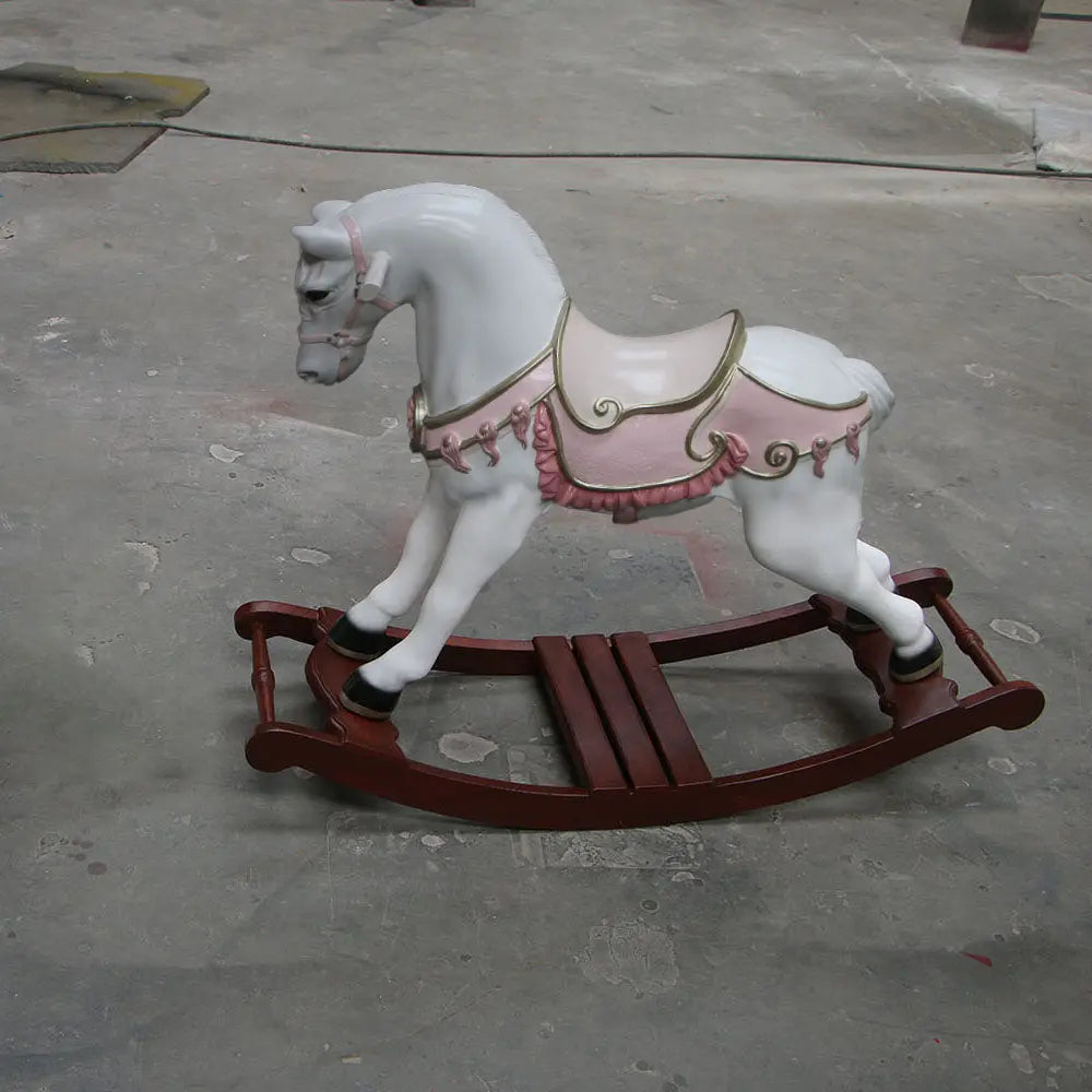 Pink Rocking Horse Rosa Statue A0339P-HORHR-H