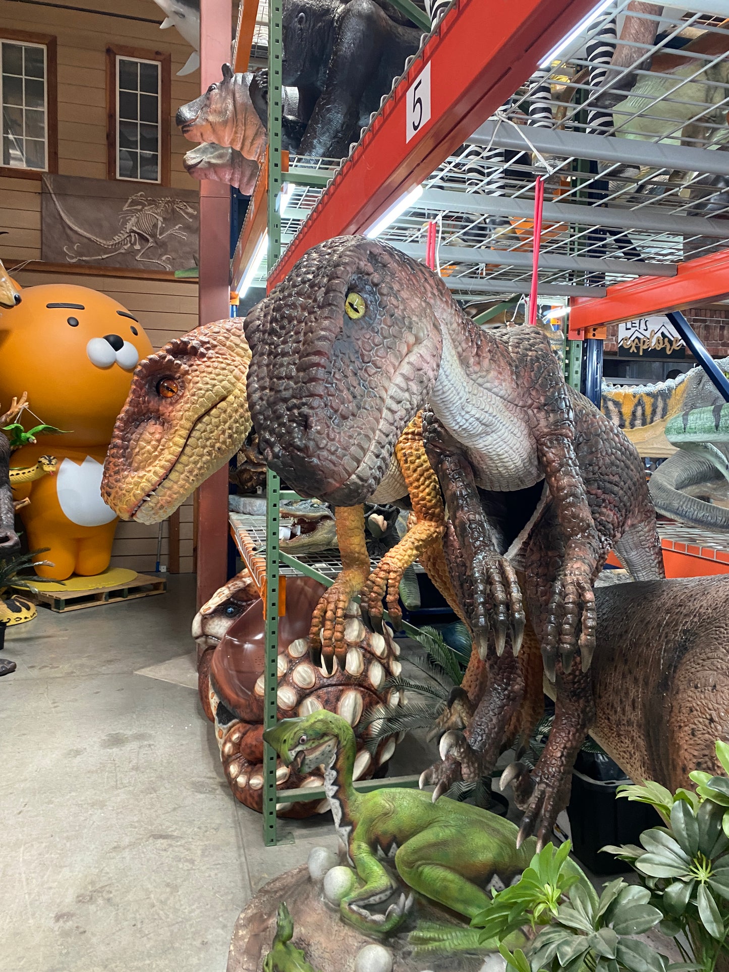 Brown Raptor Dinosaur Shoulder Puppet