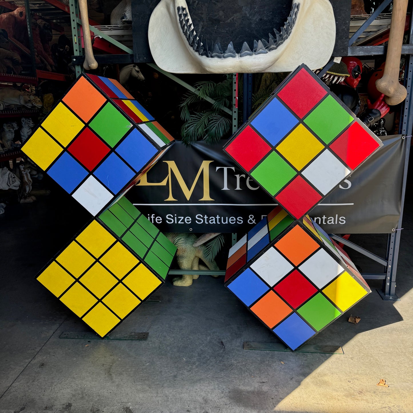 Stacked Giant Rubik Cube Statue