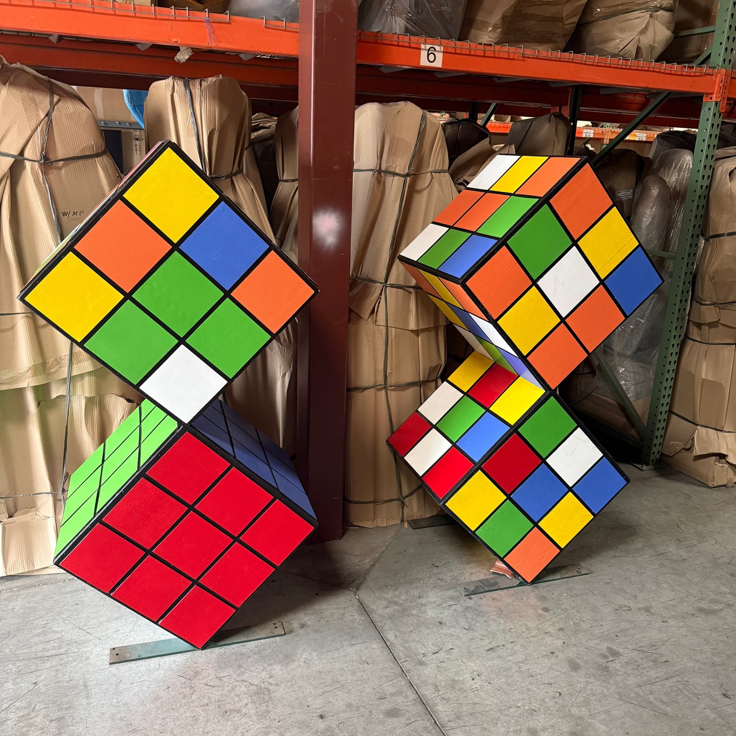 Stacked Giant Rubik Cube Statue