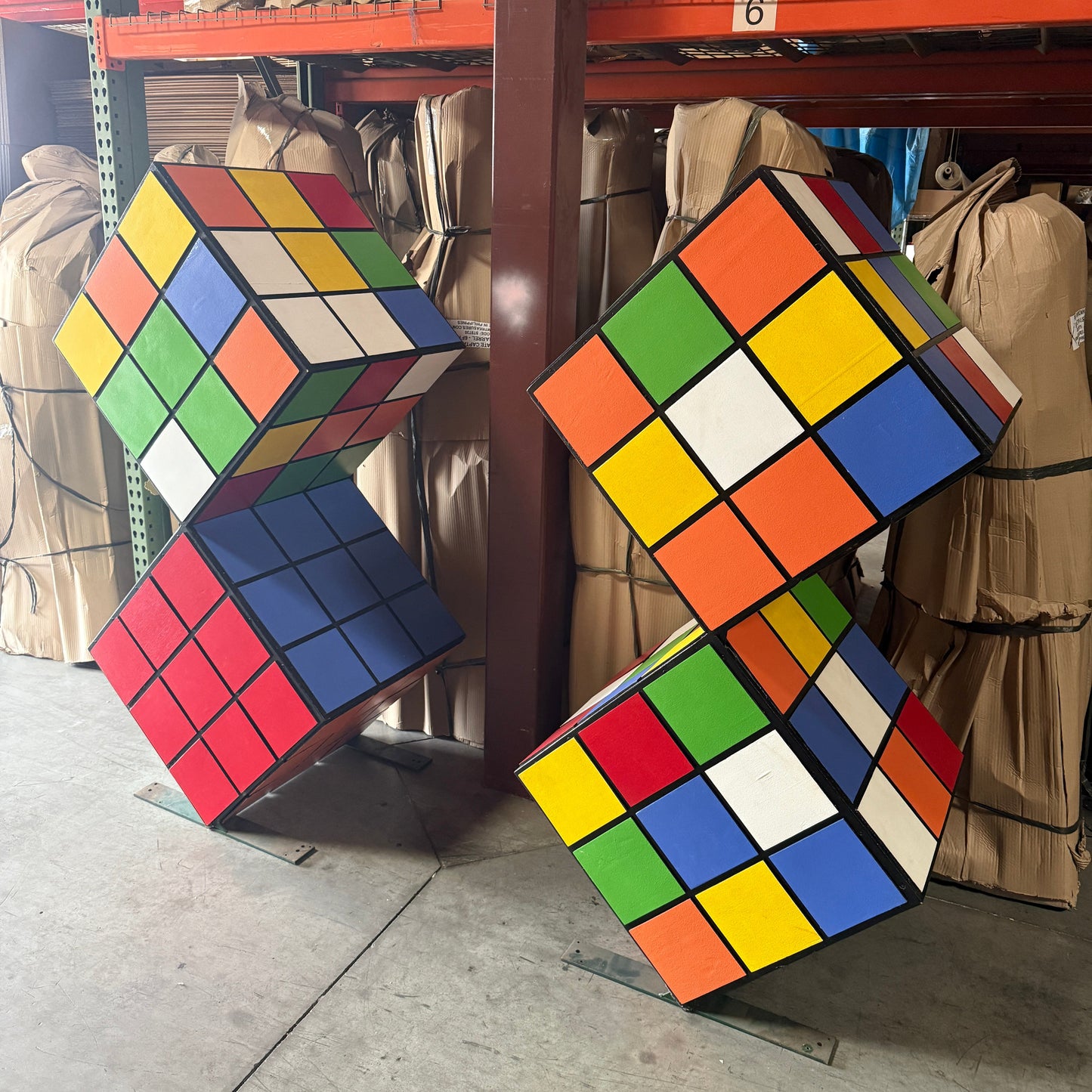 Stacked Giant Rubik Cube Statue