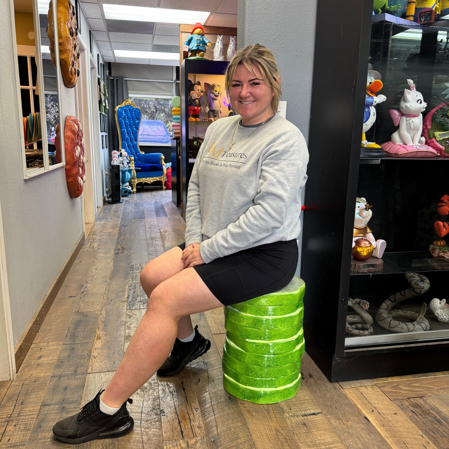 Cucumber Veggie Table Stool Statue