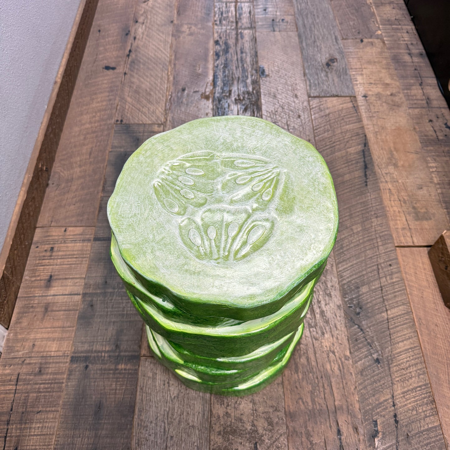 Cucumber Veggie Table Stool Statue