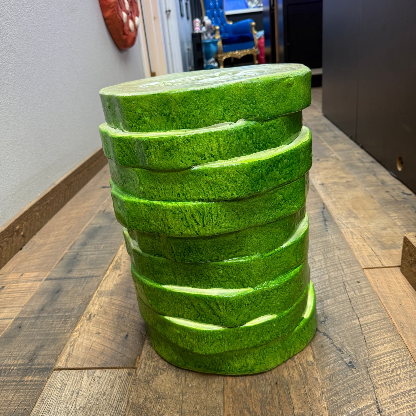 Cucumber Veggie Table Stool Statue