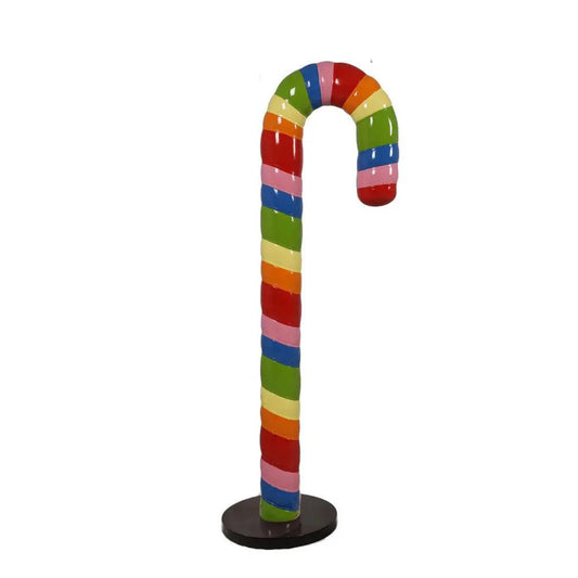 Large Rainbow Cushion Candy Cane Statue - LM Treasures Prop Rentals