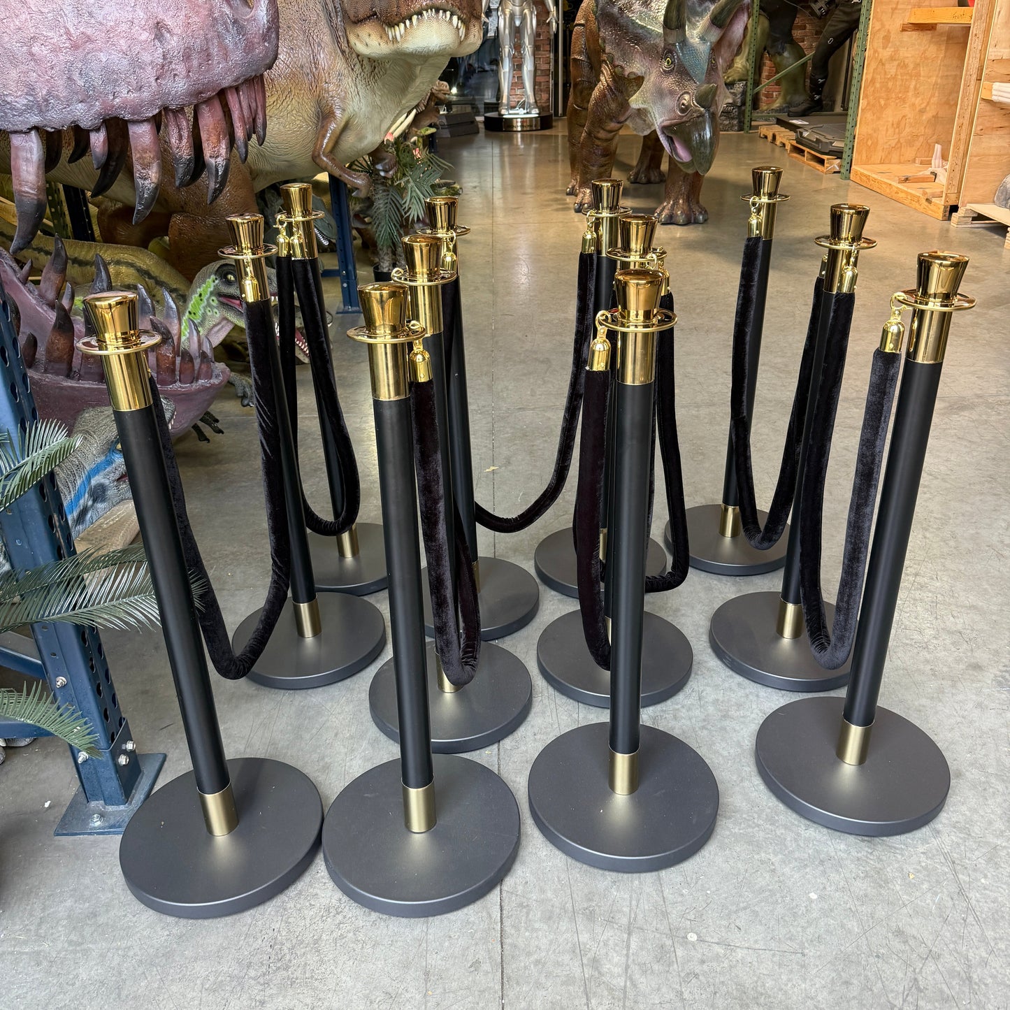 Black Stanchions with Black Ropes PO-STANCH-P