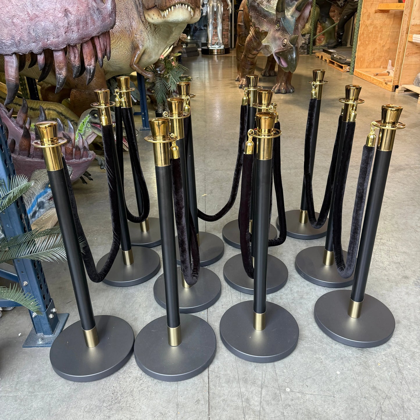 Black Stanchions with Black Ropes PO-STANCH-P