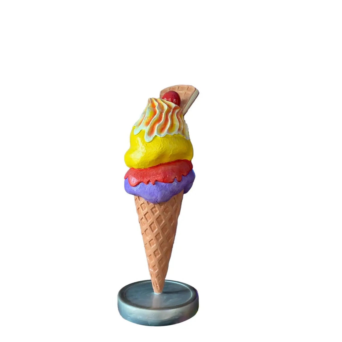Two Scoop Waffle Ice Cream Statue - LM Treasures Prop Rentals