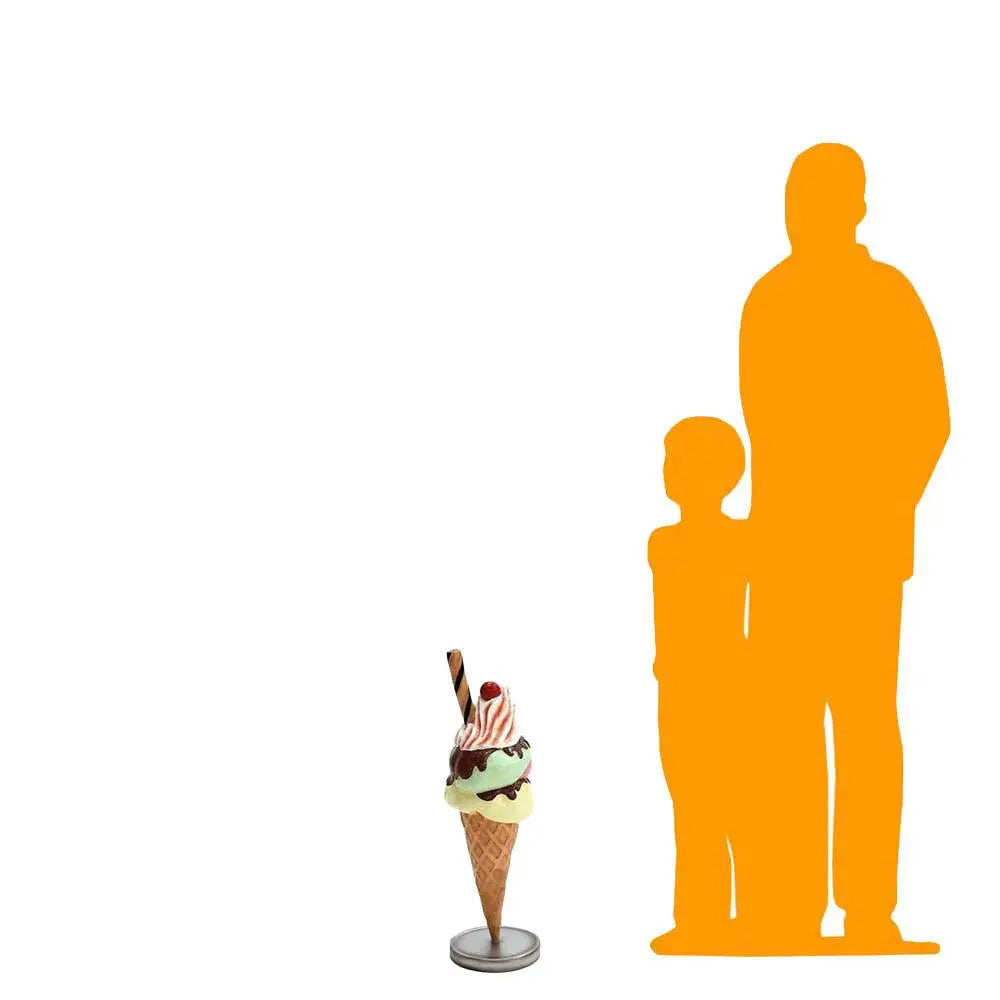 Three Scoop Waffle Ice Cream Statue R0328-JBTH216-AR