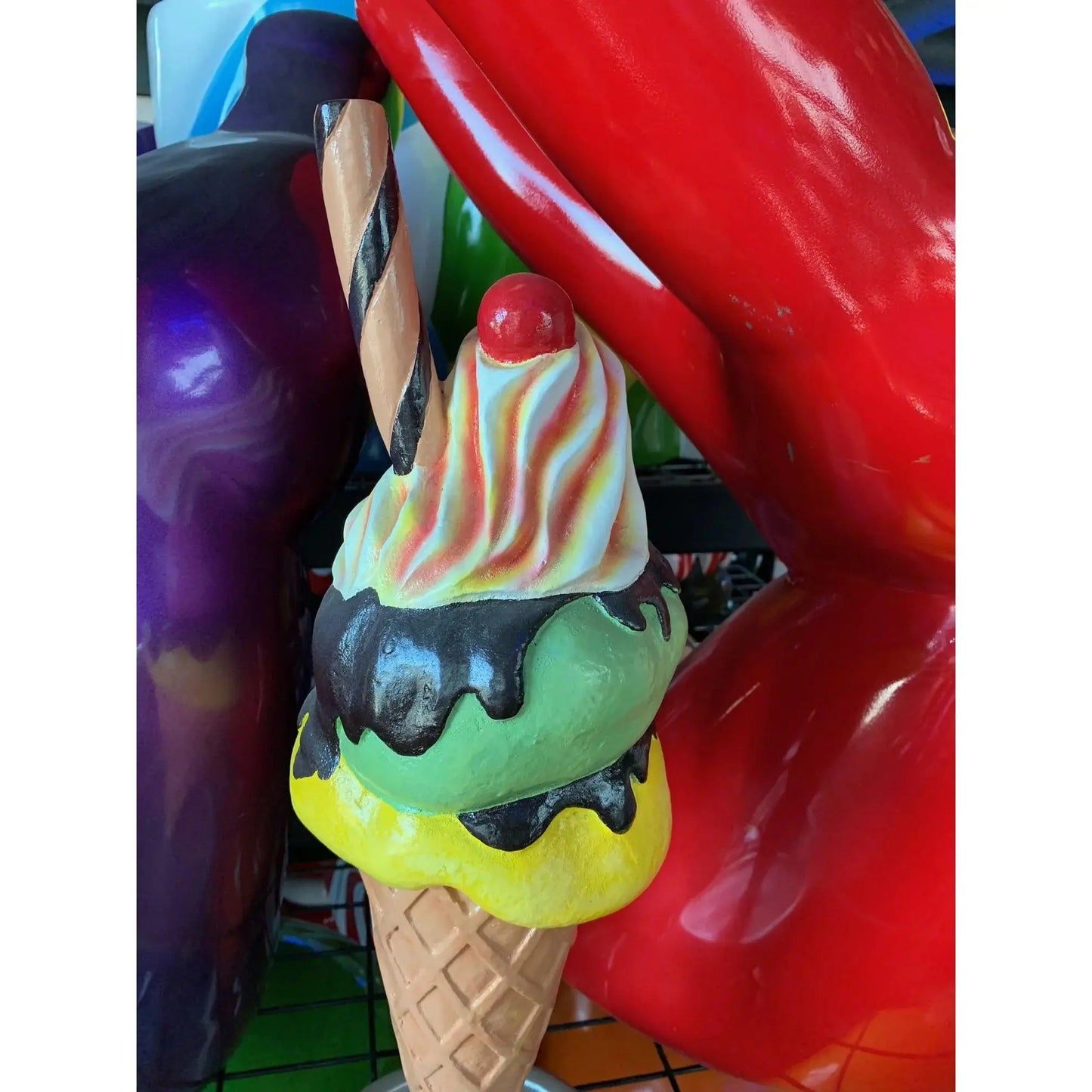 Three Scoop Waffle Ice Cream Statue R0328-JBTH216-AR