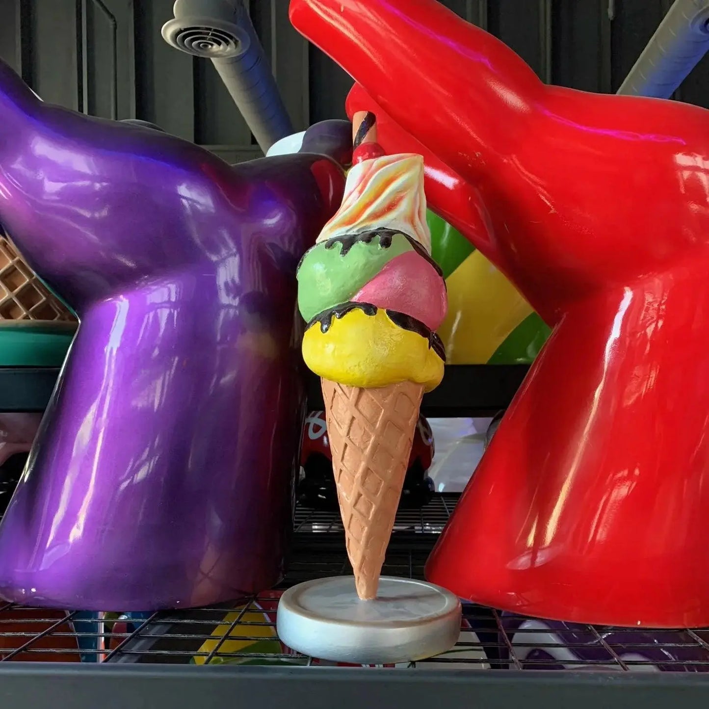 Three Scoop Waffle Ice Cream Statue R0328-JBTH216-AR