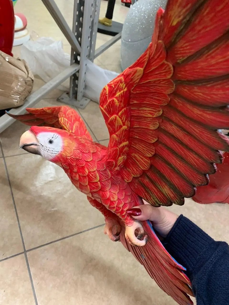 Red Flying Parrot Statue A0420-JY-A