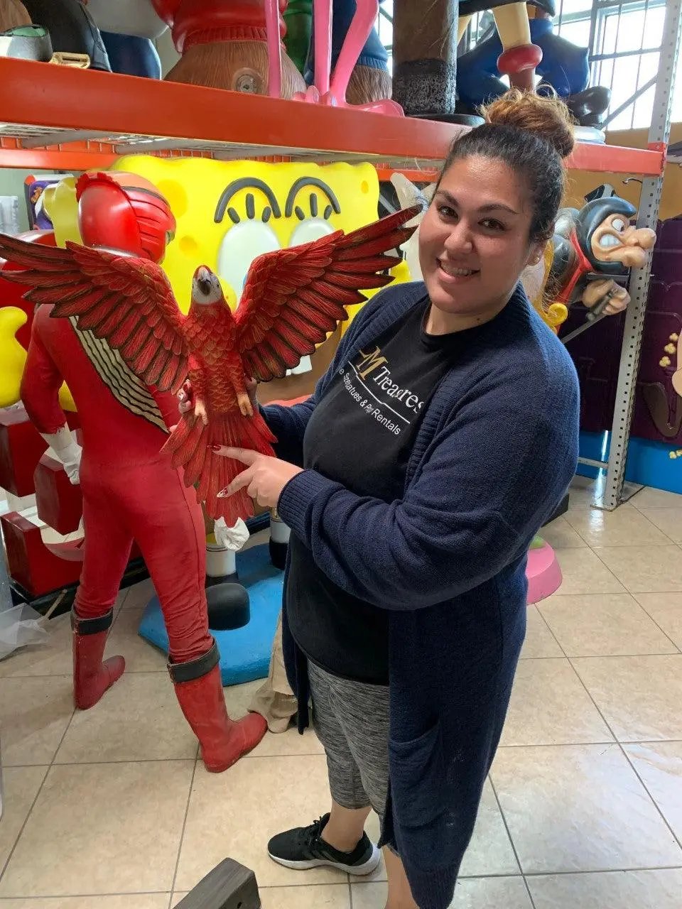 Red Flying Parrot Statue A0420-JY-A