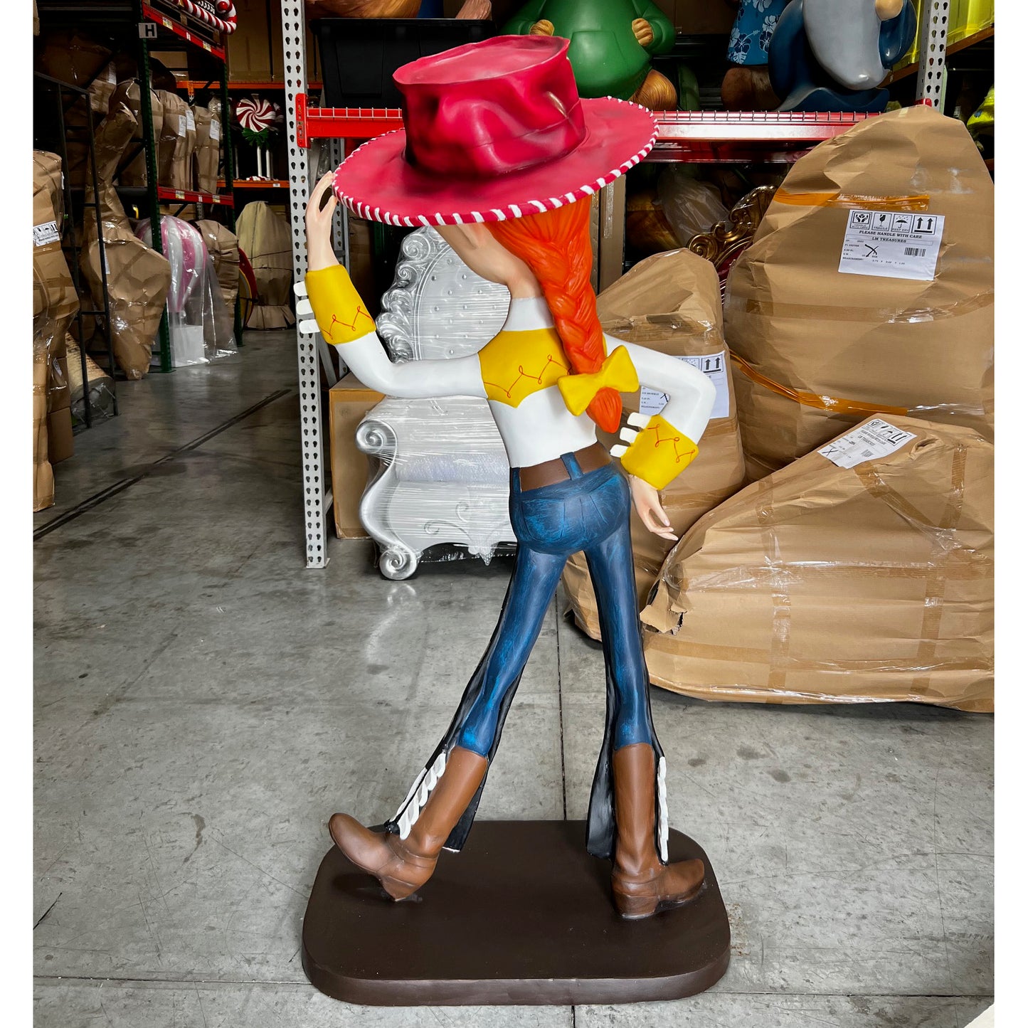 Skinny Cowgirl Statue