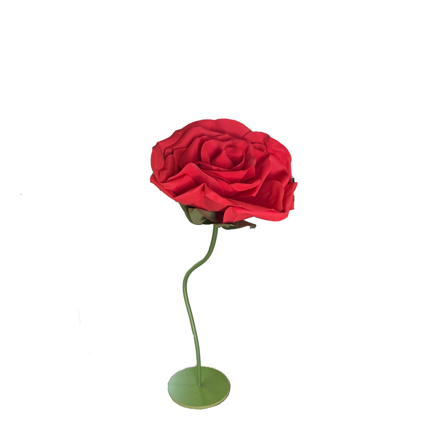 Large Fabric Rose Flower Statue