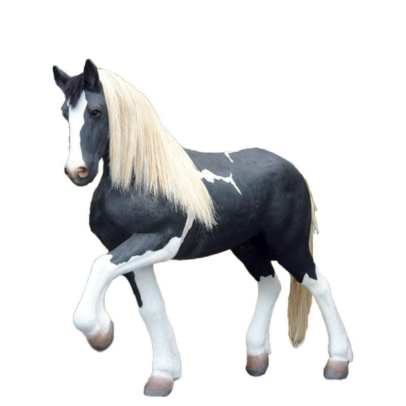 Black And White Piebald Horse Statue - LM Treasures Prop Rentals