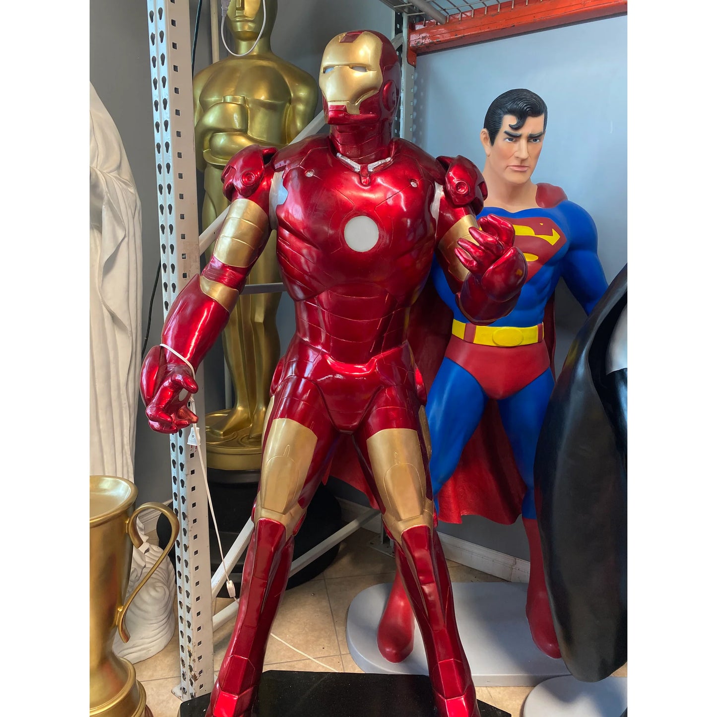 Iron Metal Man Super Hero Life Size Statue