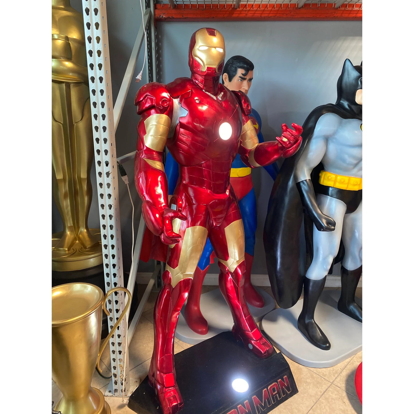Iron Metal Man Super Hero Life Size Statue
