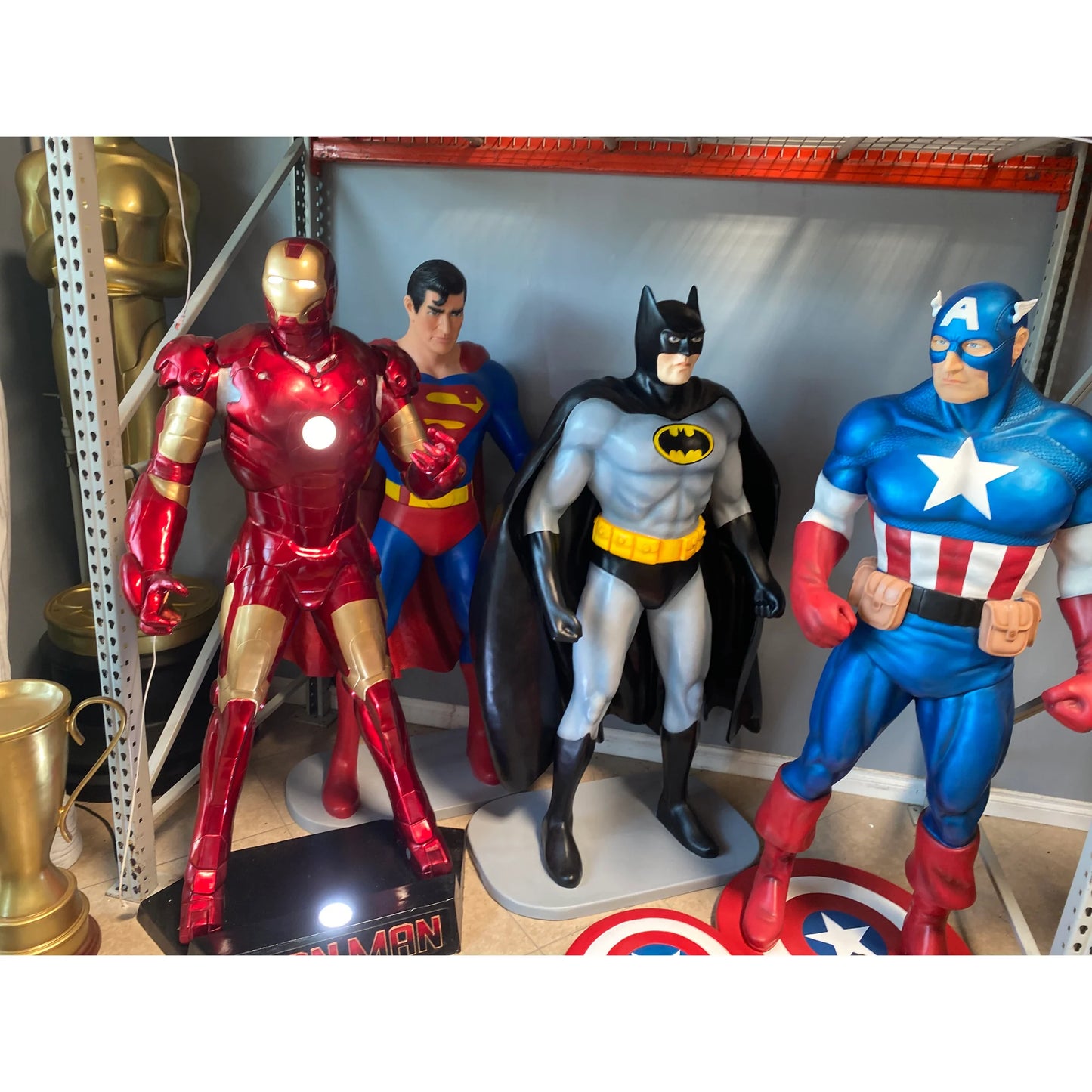 Iron Metal Man Super Hero Life Size Statue
