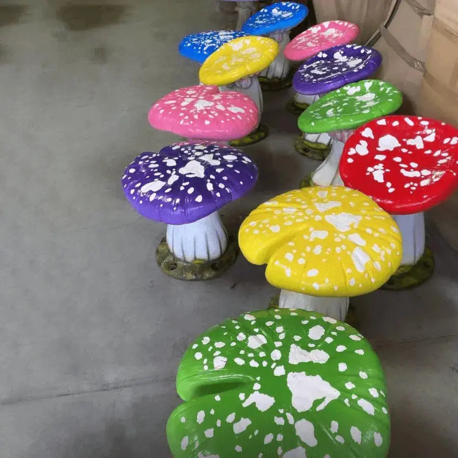 Purple Split Mushroom Stool Statue R0261PR-160015-H