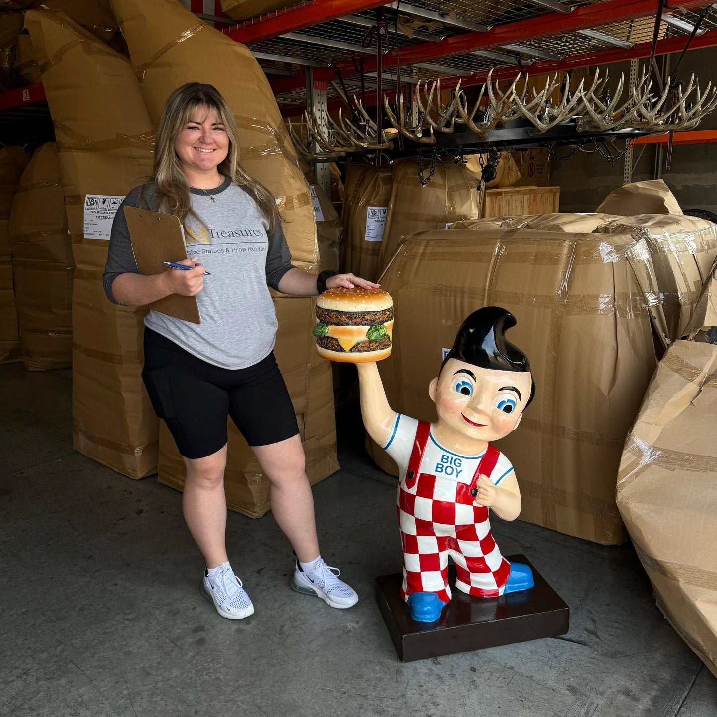 Small Boy With Hamburger Statue