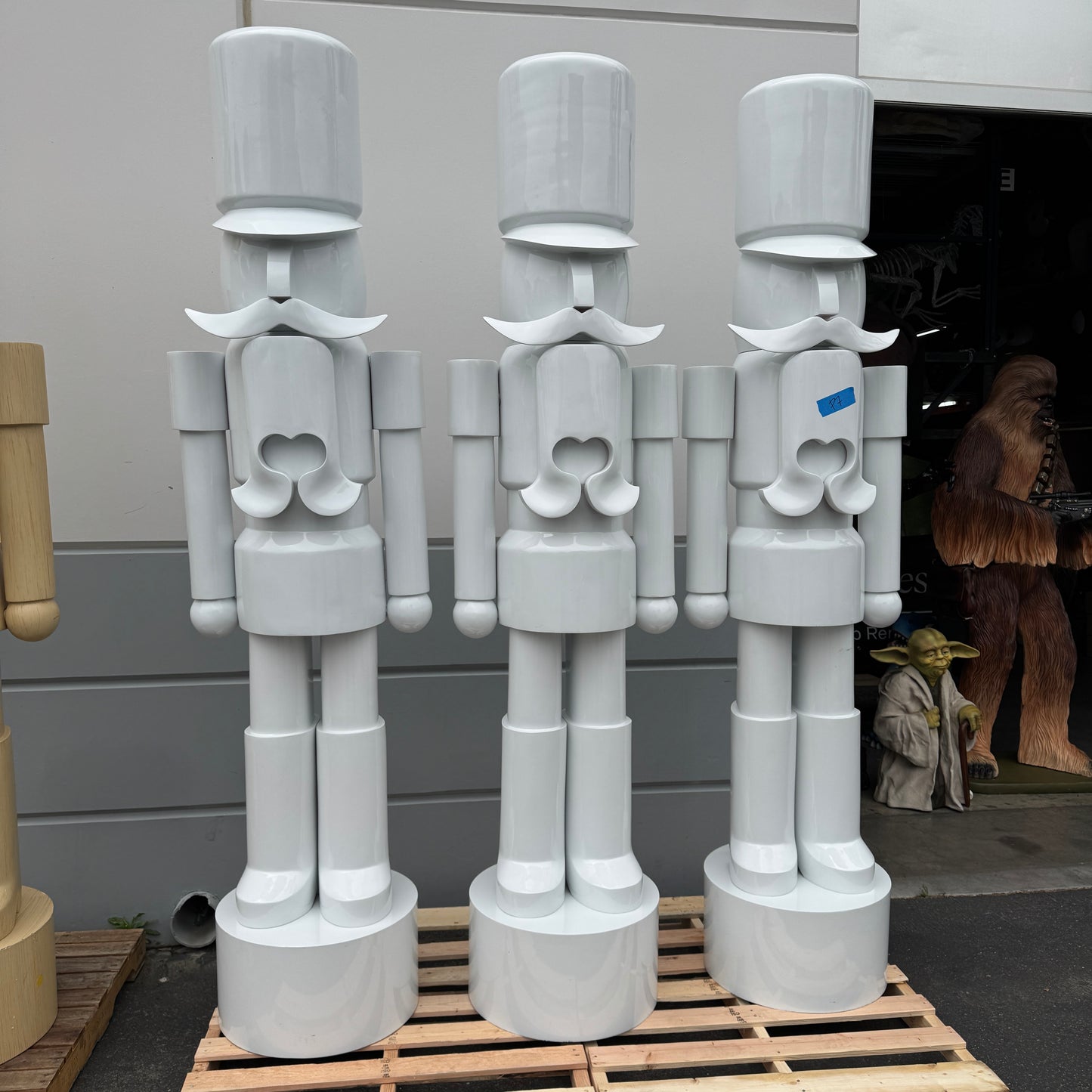 White Nutcracker Life Size Christmas Statue