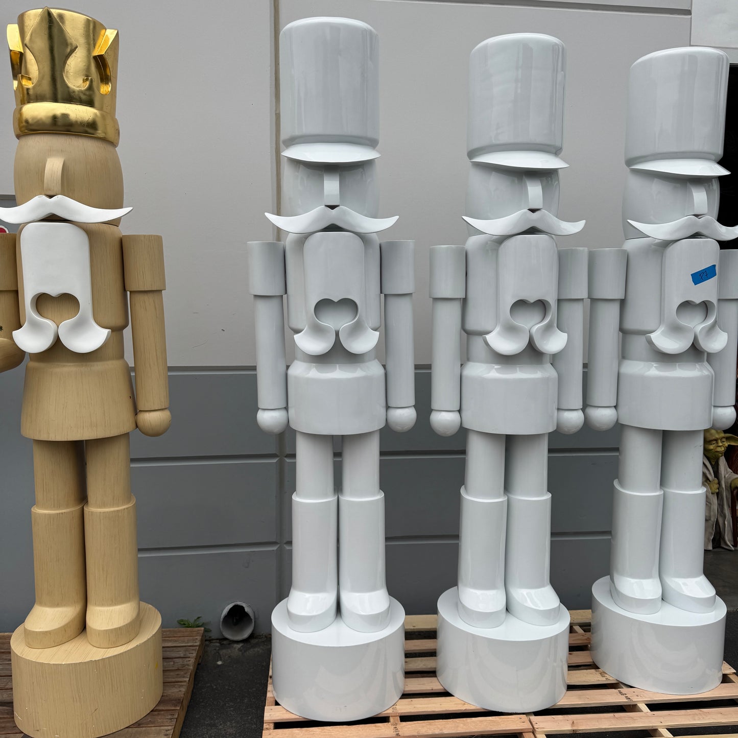 White Nutcracker Life Size Christmas Statue