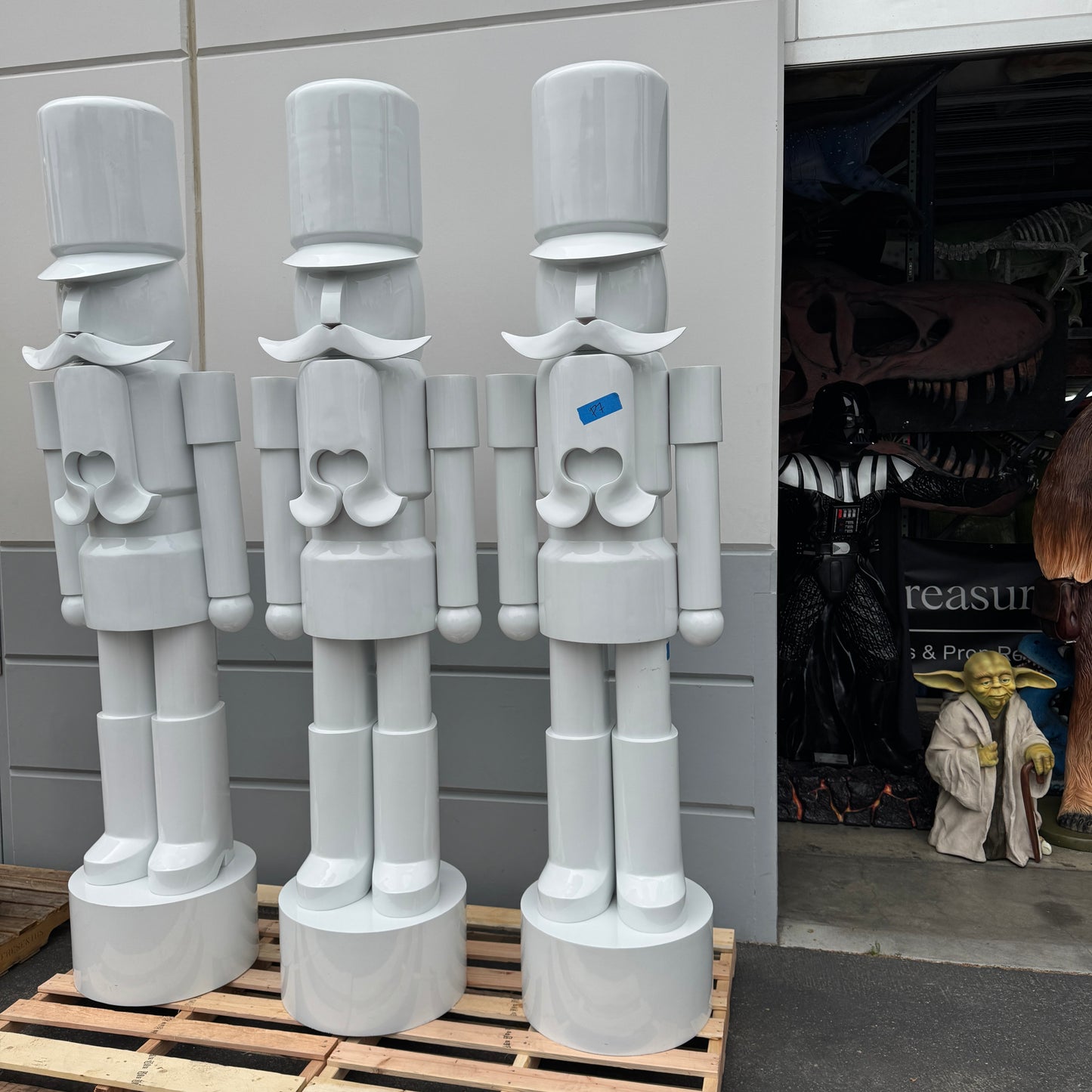 White Nutcracker Life Size Christmas Statue