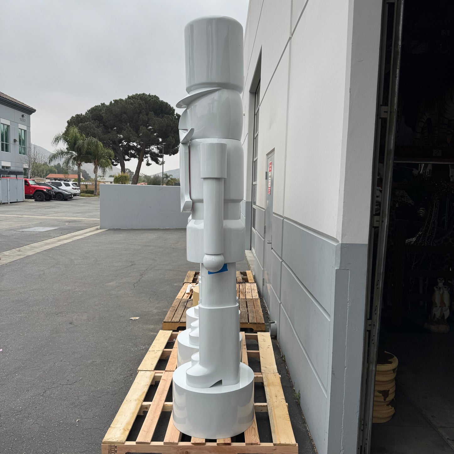 White Nutcracker Life Size Christmas Statue