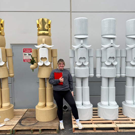 White Nutcracker Life Size Christmas Statue