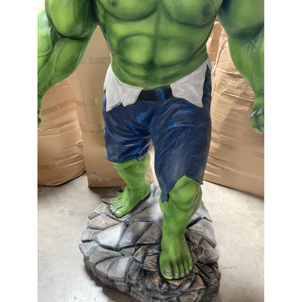Angry Green Man Standing Super Hero Statue