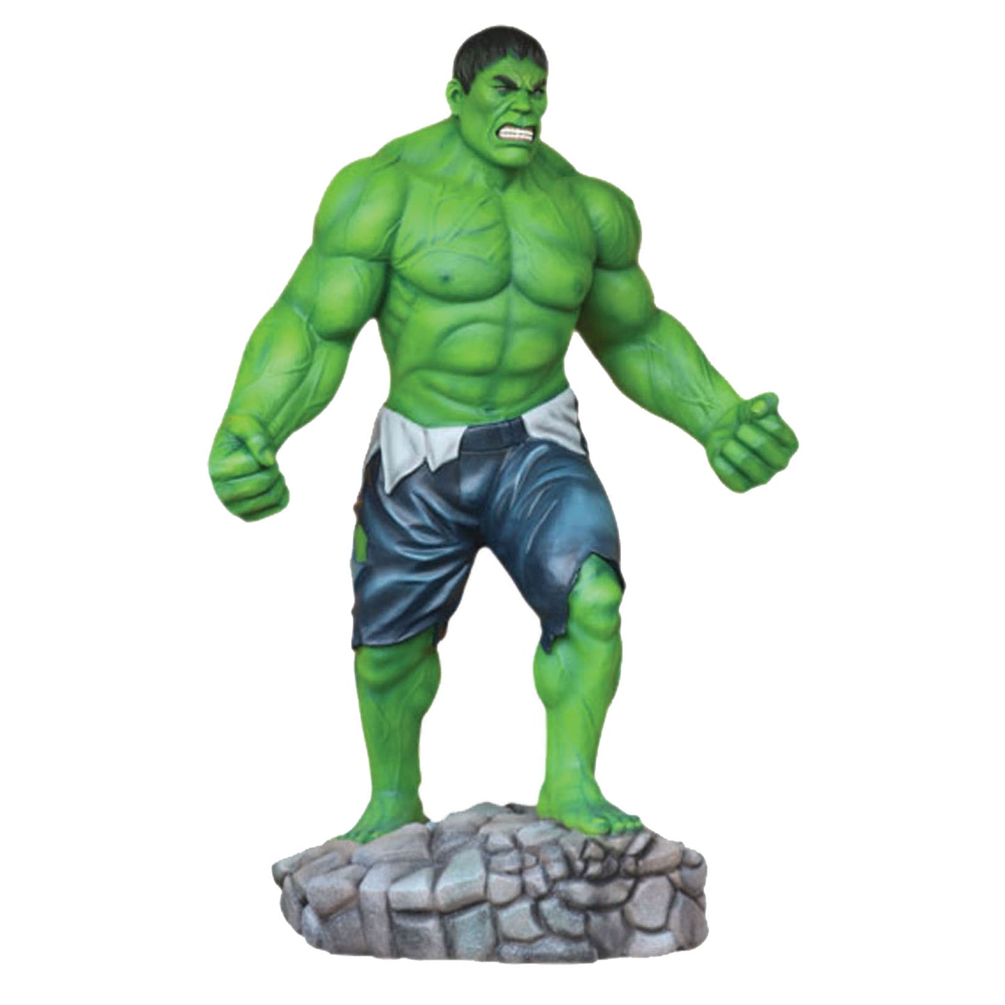 Angry Green Man Standing Super Hero Statue