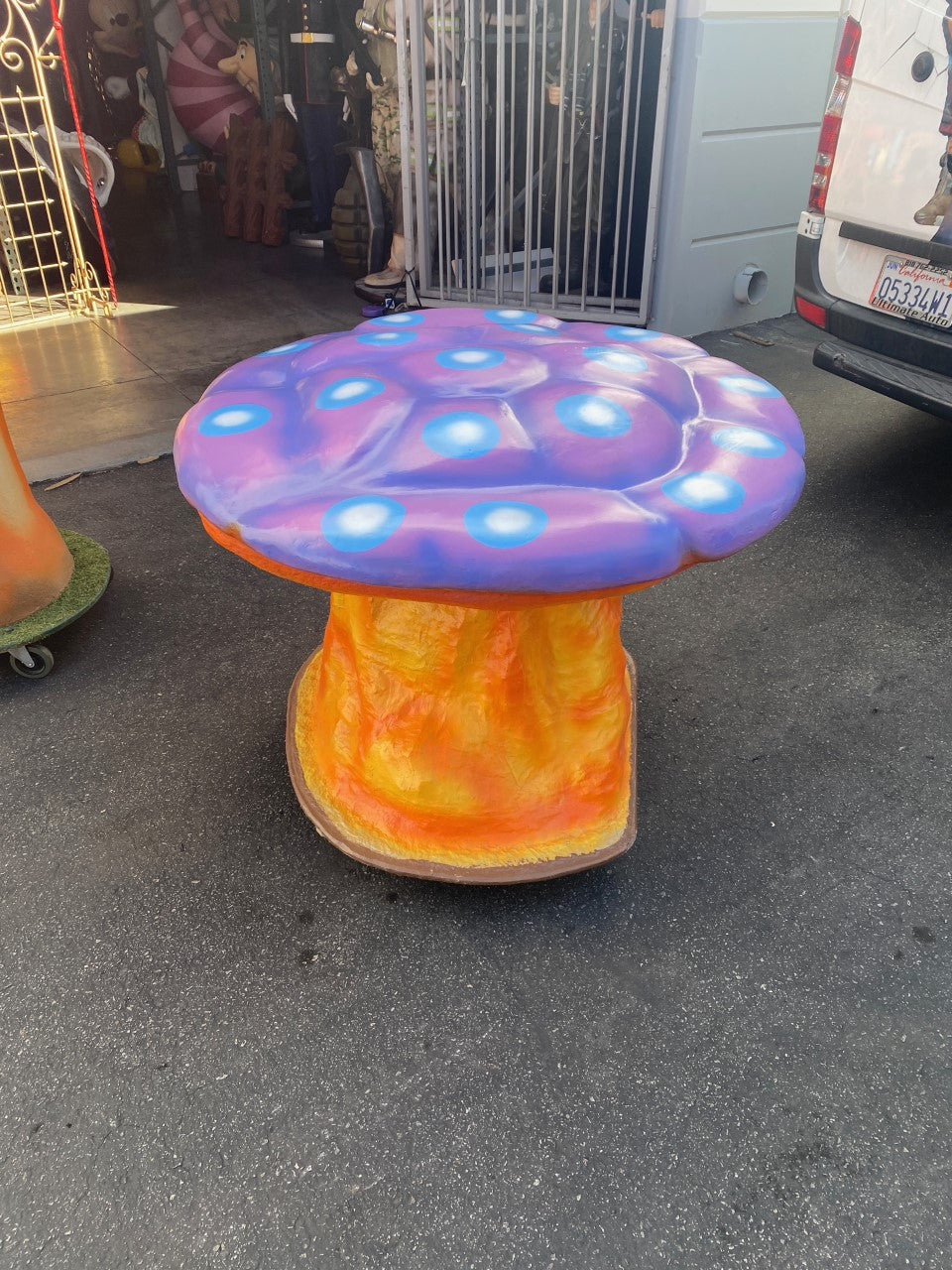 Small Purple Mushroom Table Statue