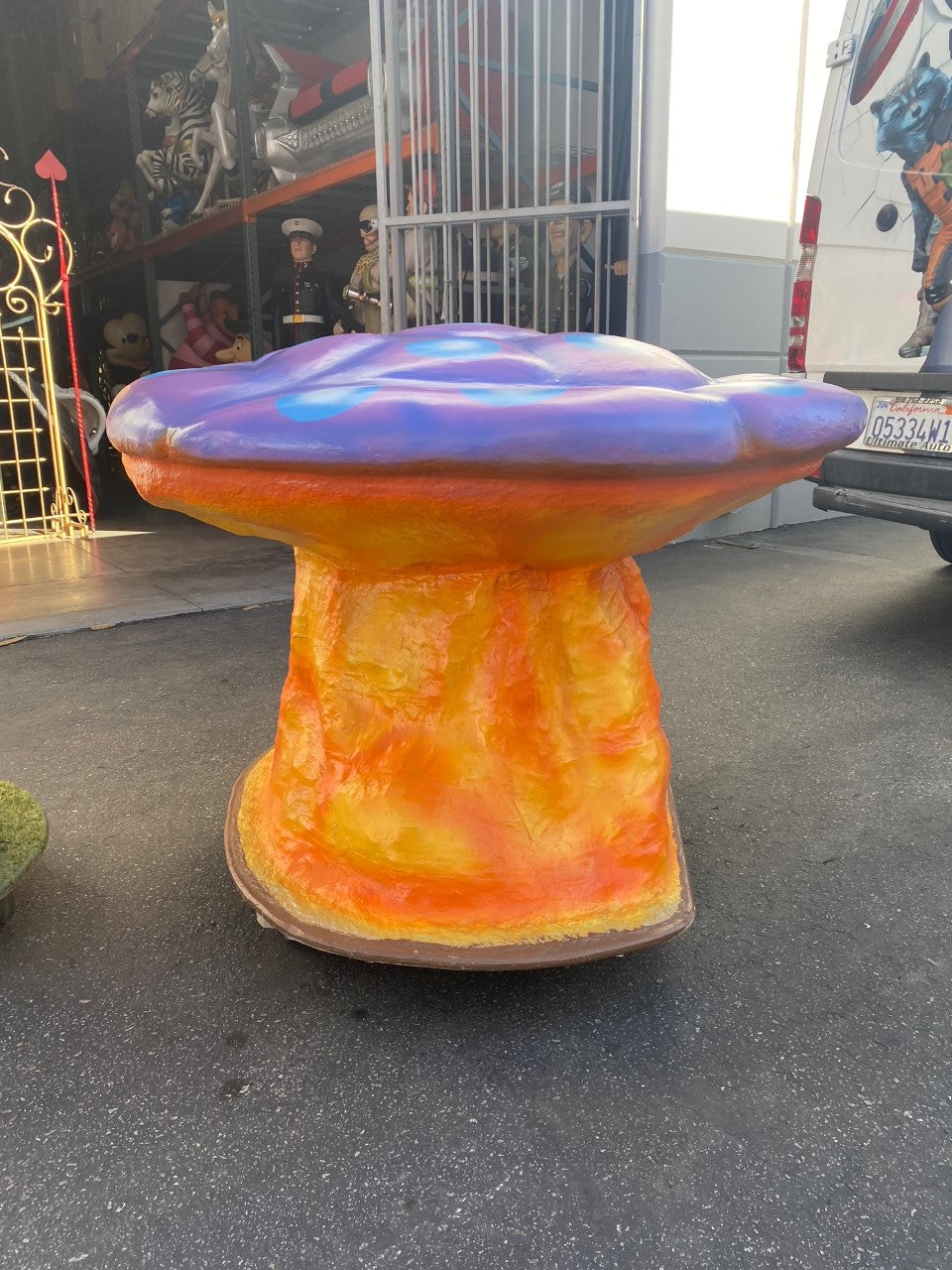 Small Purple Mushroom Table Statue